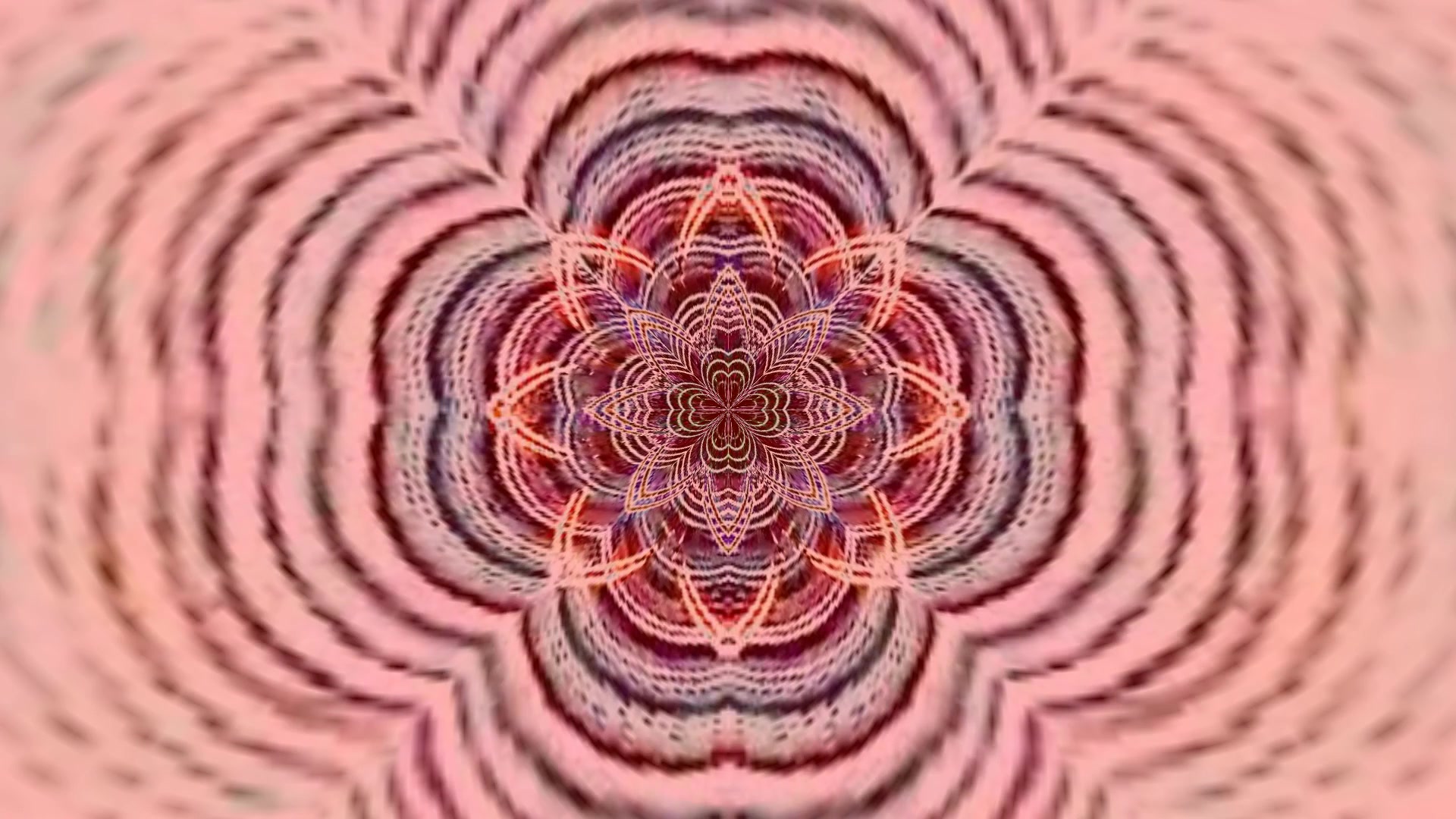 Neon Tunnel Pink Mandala VJ Loop 4K UHD 60FPS Screensaver