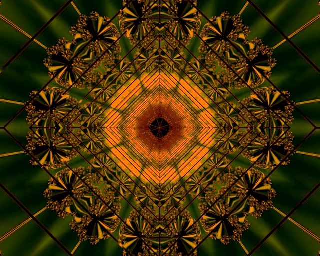 Neon Tunnel Gold ירוק Fractal 5:4 industrial 60fps שומר מסך VJ Loop