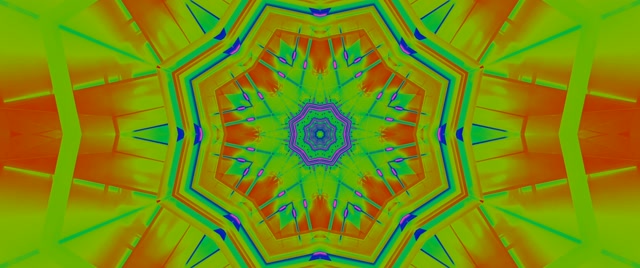 VJLoops מנהרת נאון קליידוסקופ כוכב 2.39:1 סינמסקופ 60fps שומר מסך