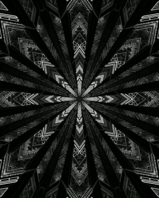 מנהרת נאון שחור לבן מנדלה שומר מסך 60fps 4:5 Instagram VJ Loop