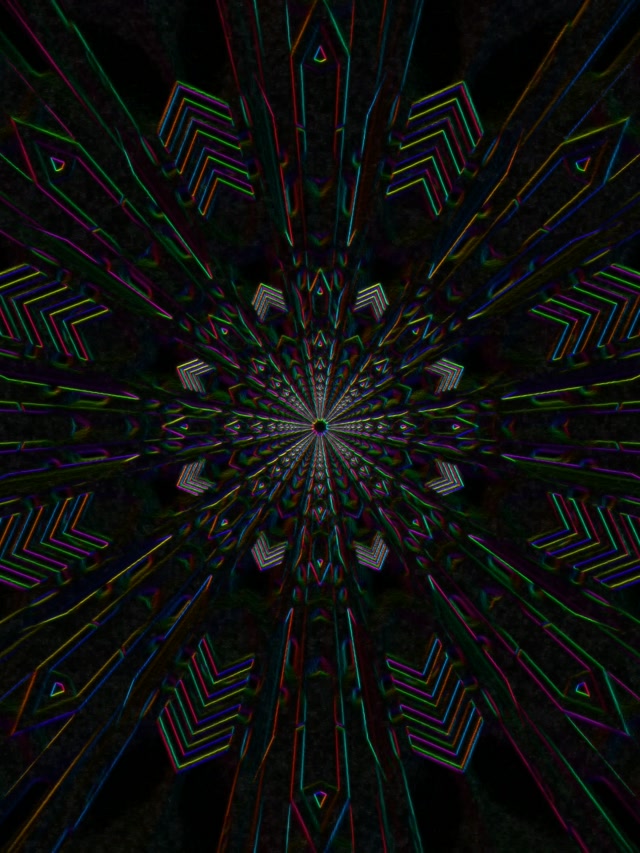 Neon Tunnel Kaleidoscope Vortex 3:4 iPad Portrait 60fps Screensaver VJ Loop