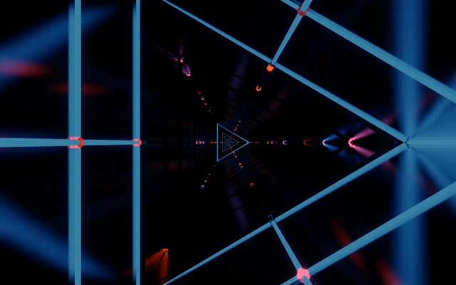 Neon Tunnel Triangular Vortex 16:10 Macbook 60fps VJ Loop Screensaver