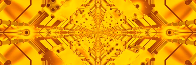 Golden Neon Tunnel שומר מסך 3:1 Triple Wide 60fps VJ Loop PC Laptop