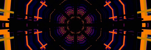 מגן מסך מנהרת ניאון רשת מתומן VJ Loop 3:1 רחב משולש 60fps