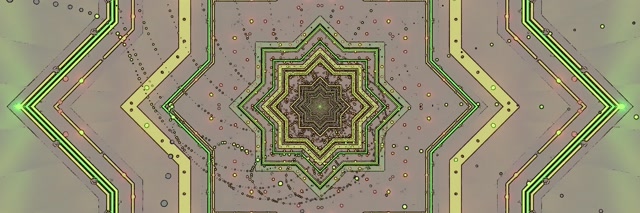 מנהרת ניאון כוכב ירוק שומר מסך 3:1 משולש רחב 60fps VJLoops