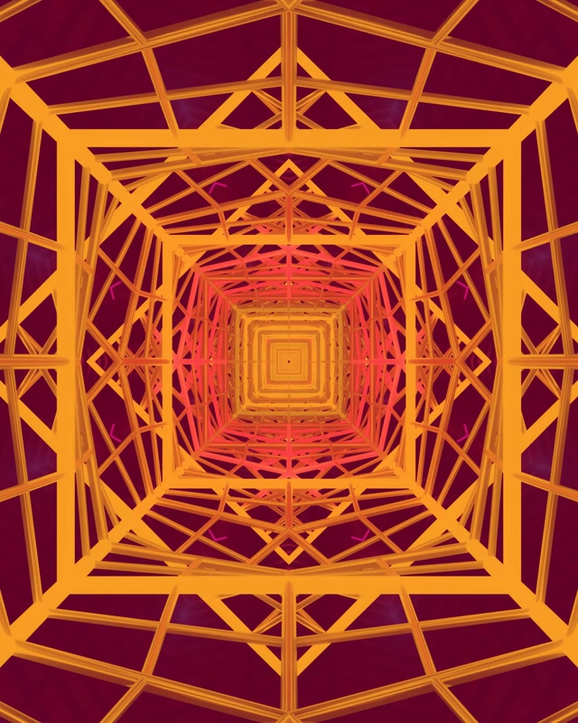 Neon Tunnel Fractal Square Vortex 4:5 Instagram 60fps Screensaver VJ Loop