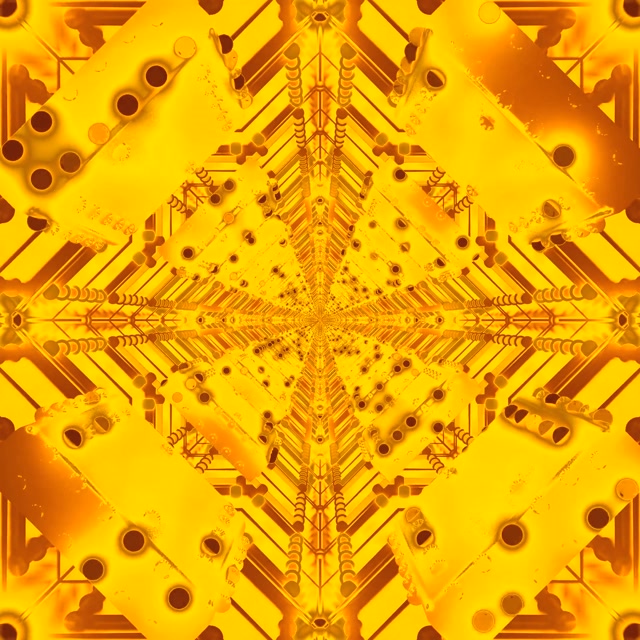 Golden Neon Tunnel שומר מסך 1:1 Square 60fps VJ Loop PC Laptop