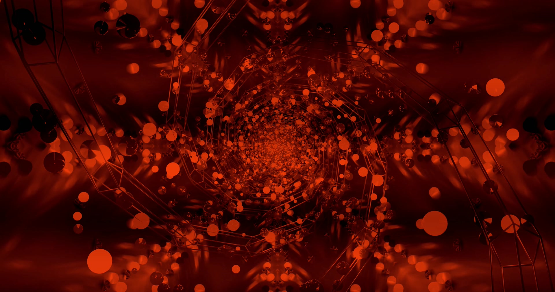 4k uhd red orange neon tunnel screensaver windows 11 vj loop 60fps