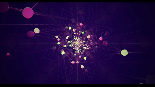 एब्सट्रैक्ट बैंगनी नेटवर्क कनेक्शन VJ Loop - डिजिटल न्यूरल वेब मोशन बैकग्राउंड...
