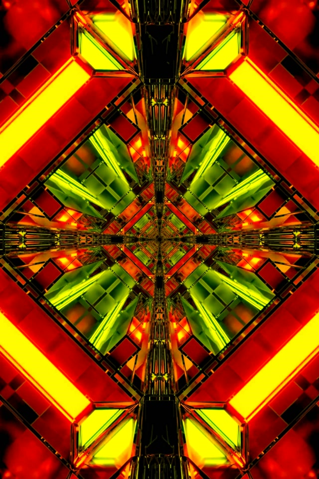 Neon Tunnel डायमंड कैलाइडोस्कोप 2:3 Photo Portrait 60fps Screensaver Vj Loop
