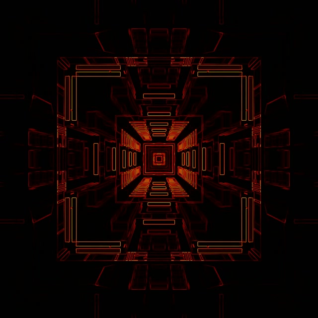Red Neon Tunnel Vj Loop 1:1 Square 60fps Screensaver Geometric Vortex