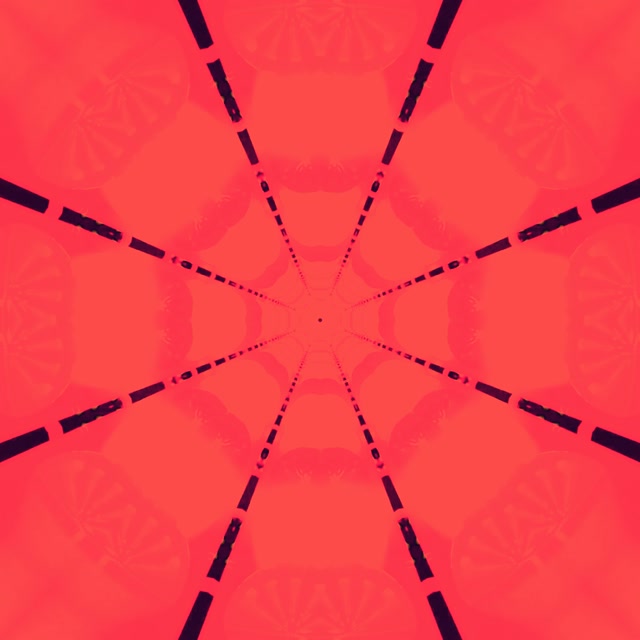 Neon Tunnel Red Kaleidoscope Web Vj Loop 1:1 Square 60fps Screensaver