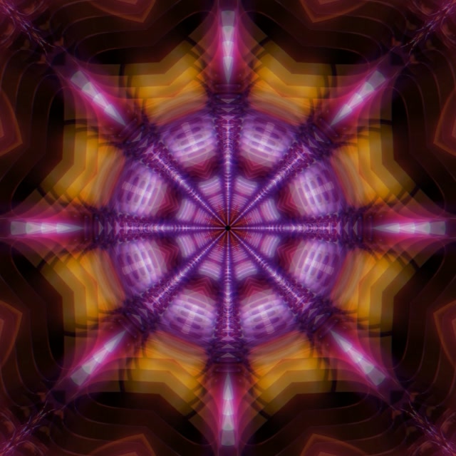 Pulsating Purple Pink Neon Tunnel Kaleidoscope 1:1 Square 60fps VJ Loop Screensaver