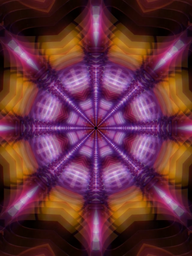 Radiant Kaleidoscope Neon Tunnel 3:4 iPad Portrait 60fps VJ Loop Screensaver