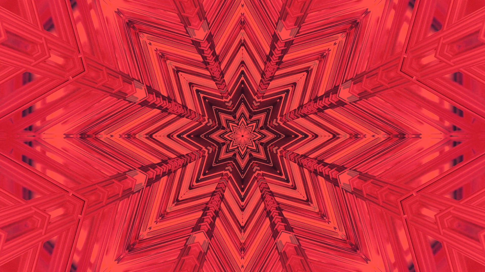 Crveni Neon Tunel Zvijezda Kaleidoskop 4K UHD 60fps screensaver Vj loop