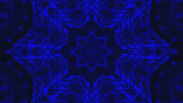 Plavi Apstraktni Kaleidoskop VJLoops - Tamna Geometrijska Kretanje Pozadina