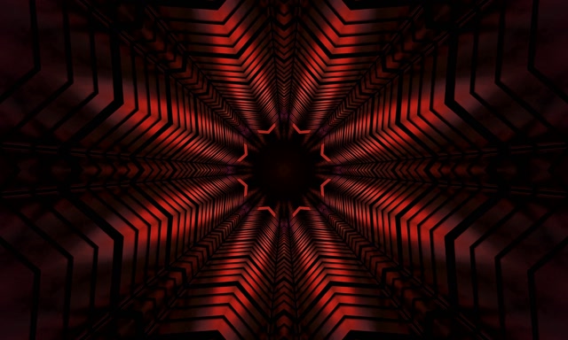 VJ Loop Neon Tunel Crvena Zvijezda Kaleidoskop 5:3 Širok 60fps Čuvar Zaslona