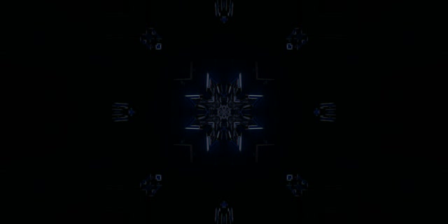 Blue Neon Tunnel Kaleidoscope Burst | 2:1 Univisium 60fps VJ Loop Screensaver
