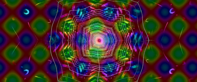 Neon Tunel Dužična Mrežasta Vrtlog Čuvar Ekrana 2.39:1 Cinemascope 60fps VJ Loop