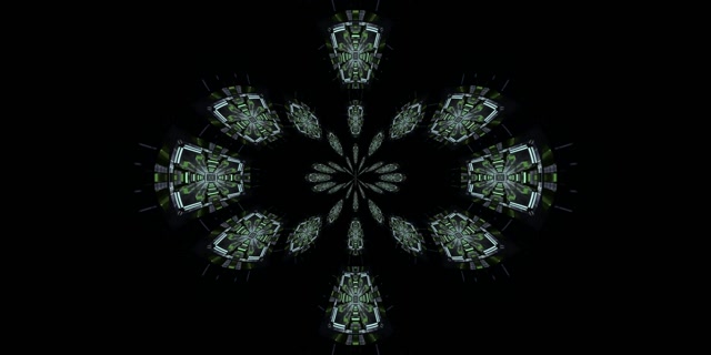 Neon Tunel Zelena Tech Kaleidoskop VJ Loop 2:1 Univisium 60fps Screensaver