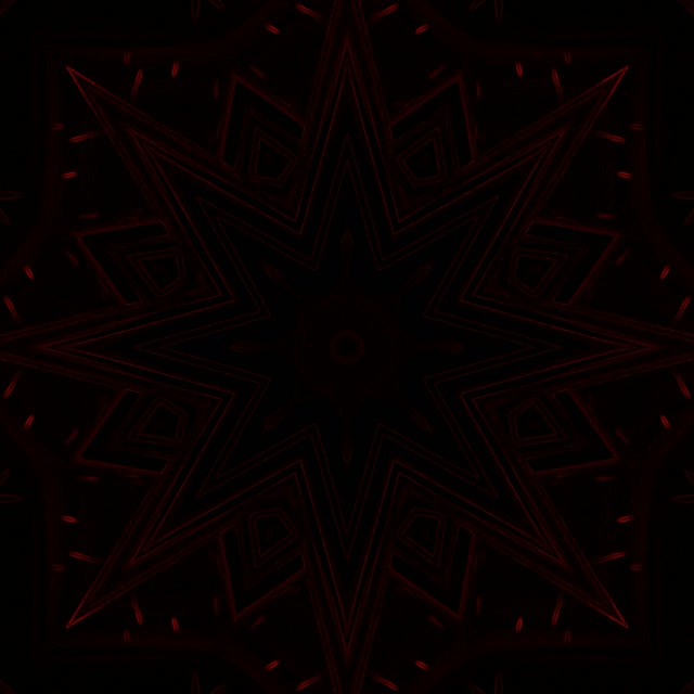 Red Neon Tunnel Kaleidoscope Star Loop | 1:1 square 60fps Screensaver Vj loop
