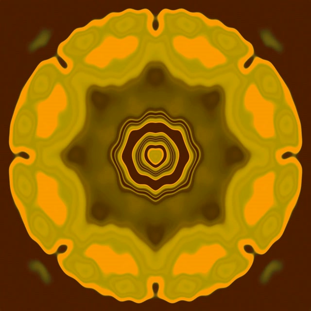 Neon Tunnel Golden Mandala Kaleidoscope Vj Loop 1:1 Square 60fps Screensaver