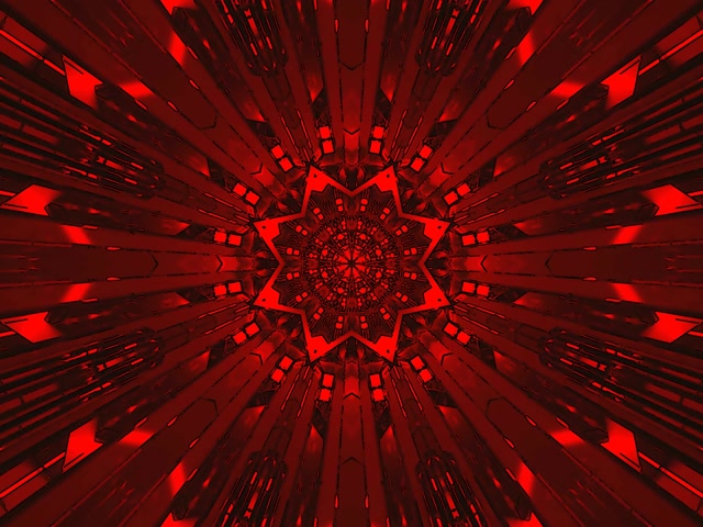 Crveni Neon Tunel Zvijezda Kaleidoskop 4:3 Klasični 60fps Čuvar Ekrana VJ Loop