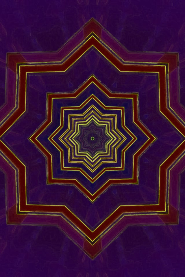 Neon Tunel 8-Točkasta Zvijezda Vrtlog Ljubičasta Crvena 2:3 Foto Portrait 60fps Screensaver VJ Loop