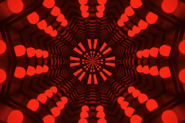 Crveni Neon Tunel Kaleidoskop Vj Loop 3:2 Surface 60fps Čuvar Ekrana
