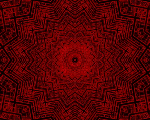 Neon Tunel Crvena Zvijezda Kaleidoskop VJLoops 5:4 industrial 60fps čuvar ekrana