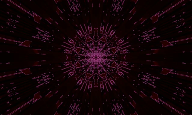 Neon Tunel Magenta Kaleidoskop Prasak VJ Loop 5:3 Široki 60fps Screensaver