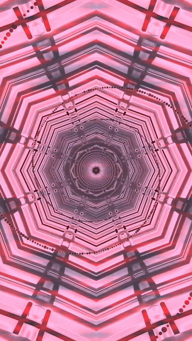 Neon Tunel Ružičasti Oktagon Vrtlog VJ Loop 9:16 Reels 60fps Čuvar Zaslona