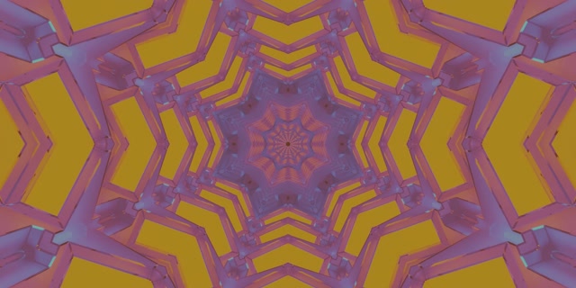 Neon Tunel Kaleidoskop Zvijezda Zlatno Ljubičasto Čuvar Ekrana 2:1 Univisium 60fps VJ Loop