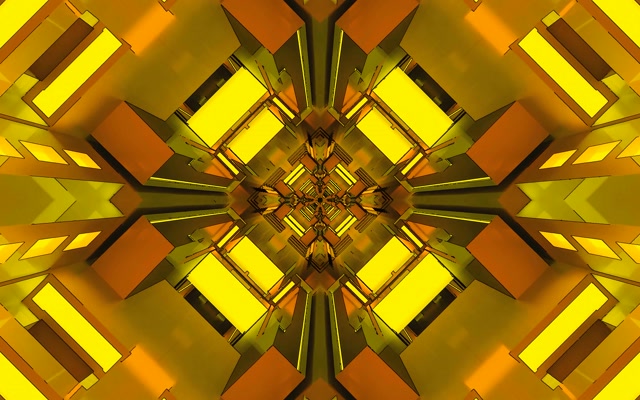 Golden Neon Tunnel Screensaver 60fps 16:10 MacBook VJ Loop Yellow Geometric
