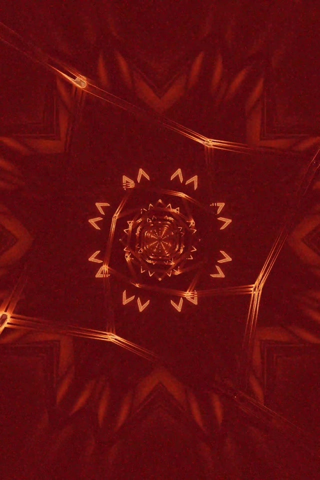 Neon Tunel Crvena Mandala Zvijezda Vorteks Čuvar Zaslona 2:3 Photo Portrait 60fps Vj Loop