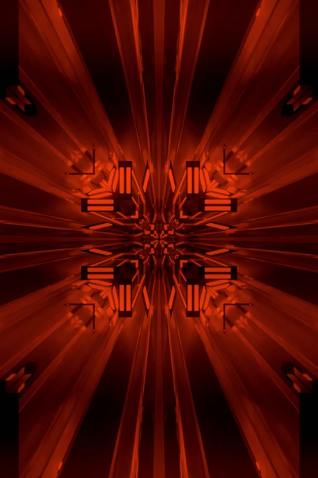 Crveni Fraktal Kaleidoskop Neon Tunel VJLoops 2:3 Photo Portrait 60fps Čuvar Ekrana