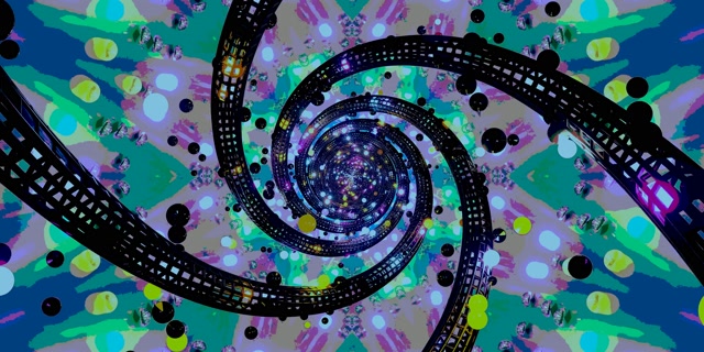 Neon Tunel Spirala Kaleidoskop VJLoops 2:1 Univisium 60fps Čuvar Ekrana