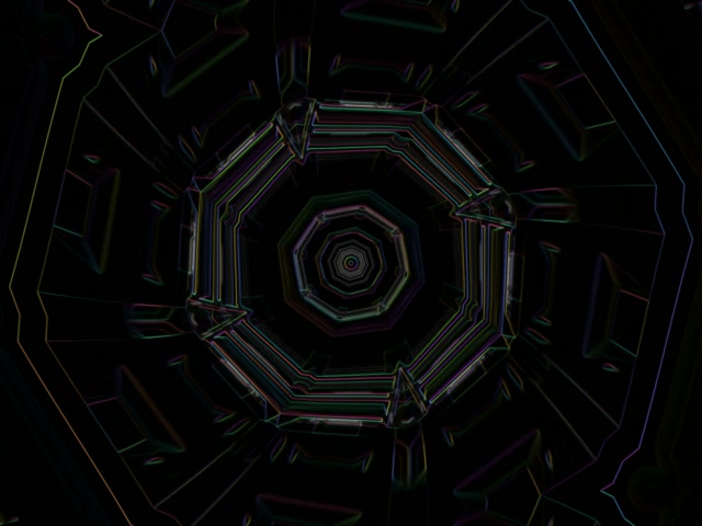 Pulsating Octagon Neon Tunnel 4:3 Classic 60fps VJ Loop Screensaver