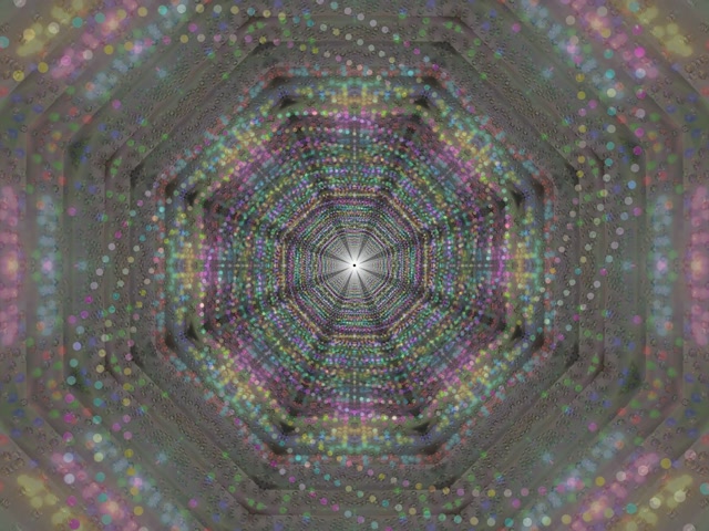 Neon Tunnel Pulsating Hexagon Grid Vortex Loop 4:3 Classic 60fps Screensaver