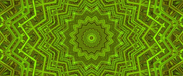 Zeleni Neon Tunel Kaleidoskop Čuvar Ekrana 2.39:1 Cinemascope 60fps VJ Loop