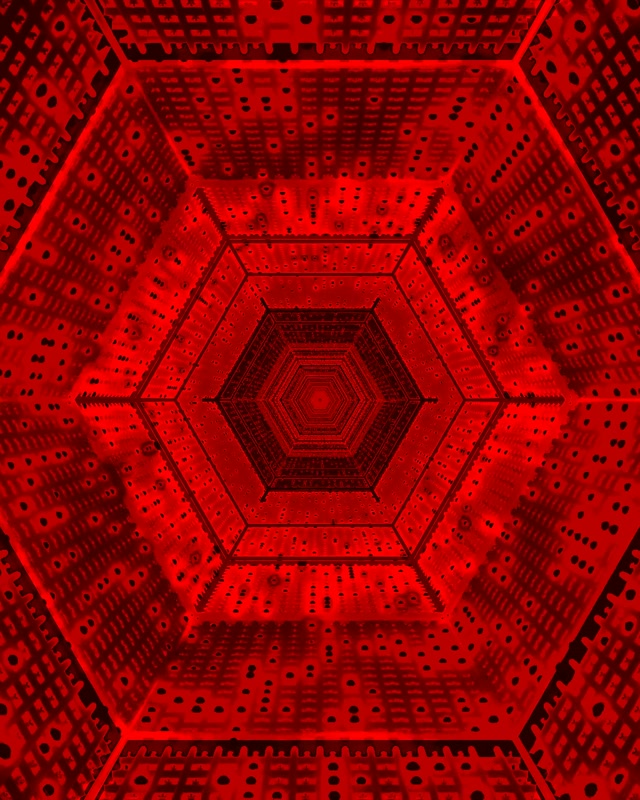 VJ Loop Crveni Šesterokutni Neon Tunel Čuvar Ekrana 4:5 Instagram 60fps