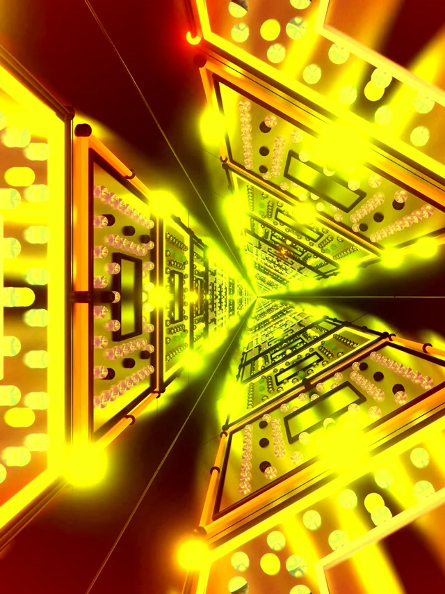 Neon Tunel Žuta Ploča VJ Loop 3:4 iPad Portrait 60fps Screensaver