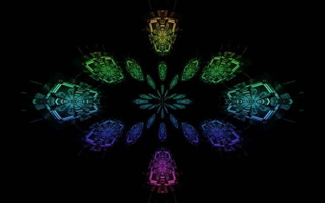 Neon Tunel Dužični Fraktalni Kaleidoskop VJ Loop 16:10 MacBook 60fps Čuvar Ekrana