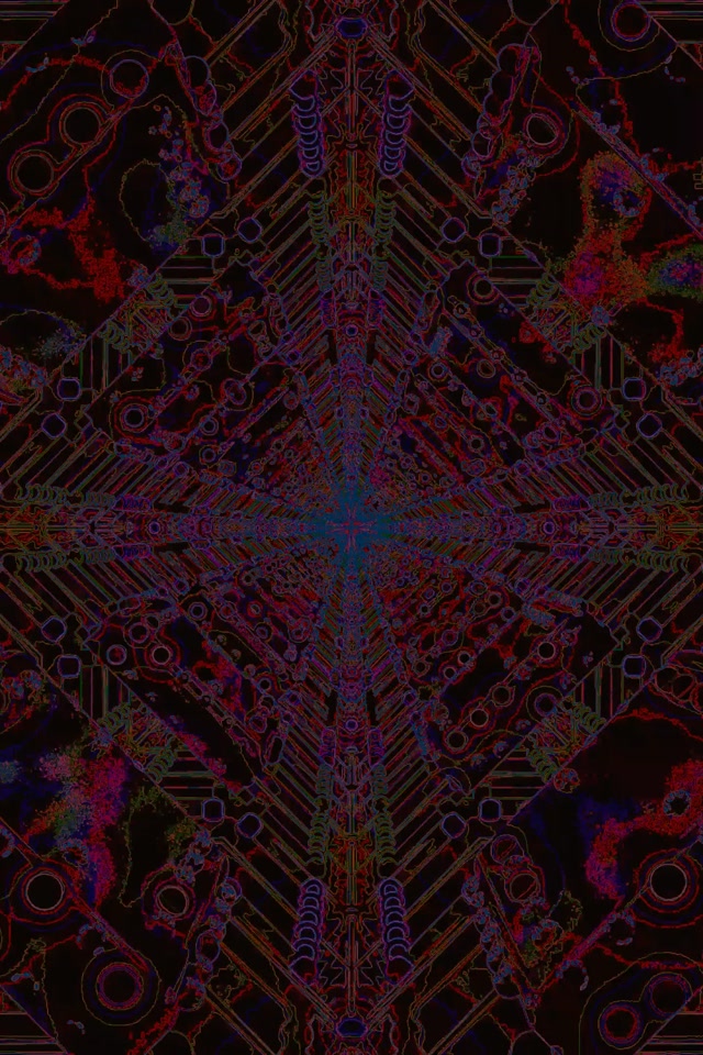 Neon Tunel Simetrični Krug Križ 2:3 Photo Portrait 60fps Screensaver VJ Loop