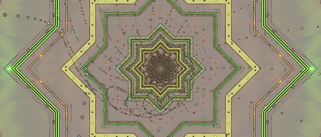 Neon Tunel Zelena Zvijezda Čuvar Zaslona 21:9 Ultrawide 60fps VJ Loop