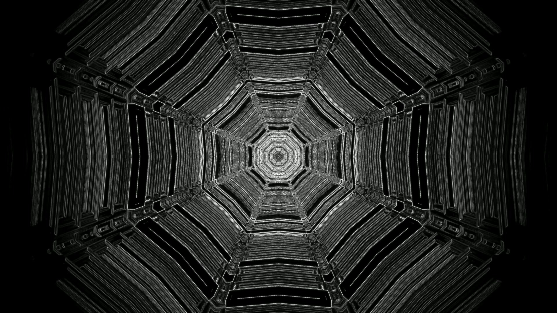 4K UHD 60fps képernyővédő neon tunnel nyolcszögletű geometrikus minták VJLoops windows 11