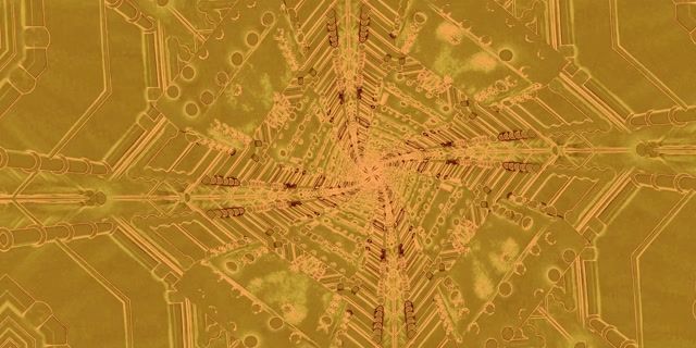 Golden Circuit Neon Tunnel VJ Loop 2:1 Univisium 60fps Screensaver