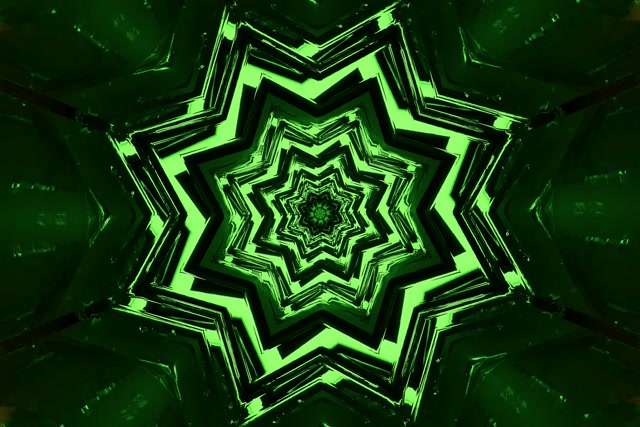 Neon Alagút Zöld Csillag Örvény Vj Loop 3:2 Surface 60fps Képernyővédő