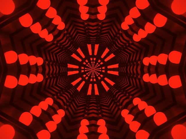 Piros Neon Alagút Kaleidoszkóp VJ Loop 4:3 Klasszikus 60fps Képernyővédő