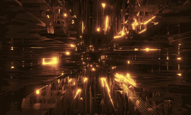 Neon Tunnel Golden Light Rays 5:3 Wide 60fps Screensaver VJ Loop